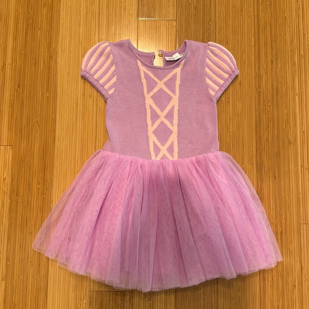 Like New Gap Disney Princess Dress Girls 3T Rapunzel Tangled Cotton Knit Tulle